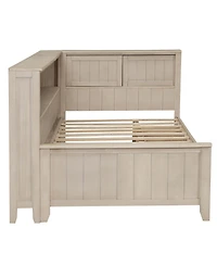 Streamdale Furniture Twin Size Wood Daybed with Storage Shelves and 3 Drawers, Antique