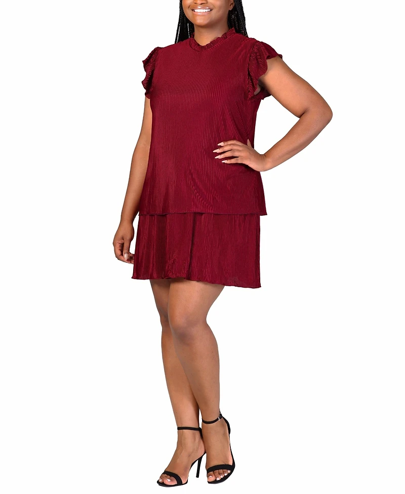 24seven Comfort Apparel Plus Empire Waist Midi Dress