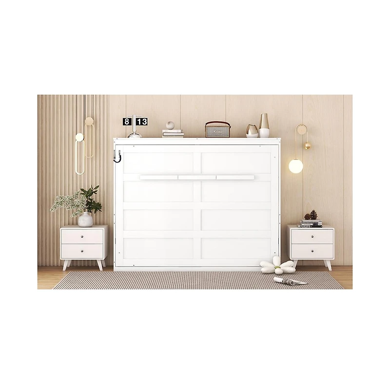 Streamdale Furniture Full Size Murphy Bed Wall Bed, White