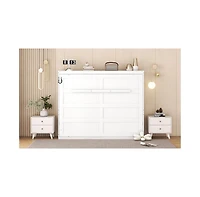 Streamdale Furniture Full Size Murphy Bed Wall Bed, White