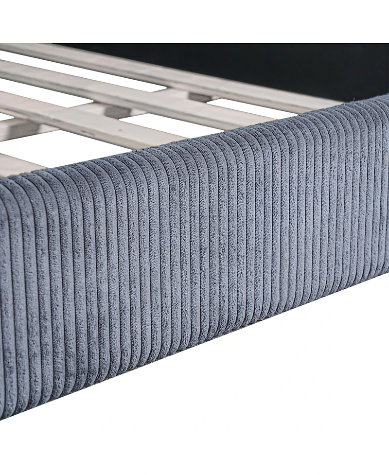 Streamdale Furniture Upholstered House Daybed with Led Light Strips