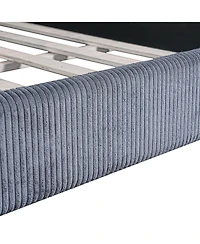 Streamdale Furniture Upholstered House Daybed with Led Light Strips