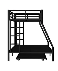 Streamdale Furniture Twin over Full Metal Bunk Bed with Twin Size Trundle