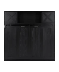 Streamdale Furniture Full Size Murphy Bed with Storage Cabinets, Black