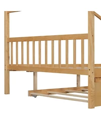 Streamdale Furniture Wooden House Bed with Twin Trundle