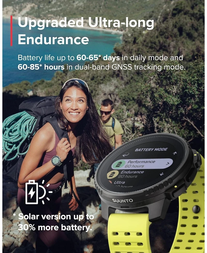 Suunto Vertical Steel Solar Gps Sports Watch with Sapphire Touchscreen, Heart Rate and Sleep Tracker - Canyon