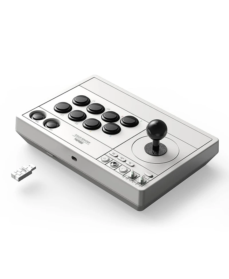 8Bitdo Wireless Arcade Fight Stick for Xbox Series X|S, Xbox One and Windows 10 with 3.5mm Audio Jack - Officially Licensed - White