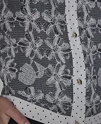 Karl Lagerfeld Paris Women's Lace Detail Camp Shirt