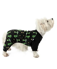 Leveret Dog Cotton Pajamas, Alien Print, Matching Family Halloween Pajamas
