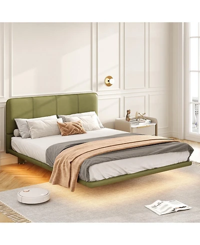 Streamdale Furniture Led Floating Bed Frame Queen