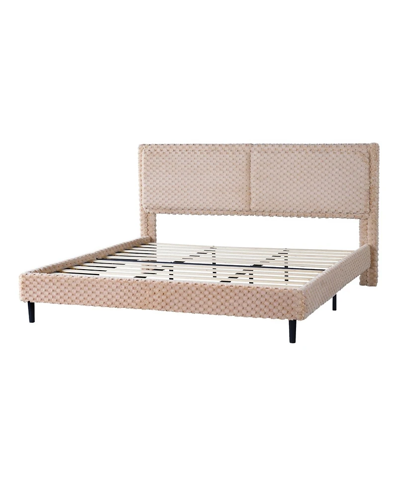 Streamdale Furniture Simple Modern Camel Plush Soft Bed Comfortable Backrest Bedroom