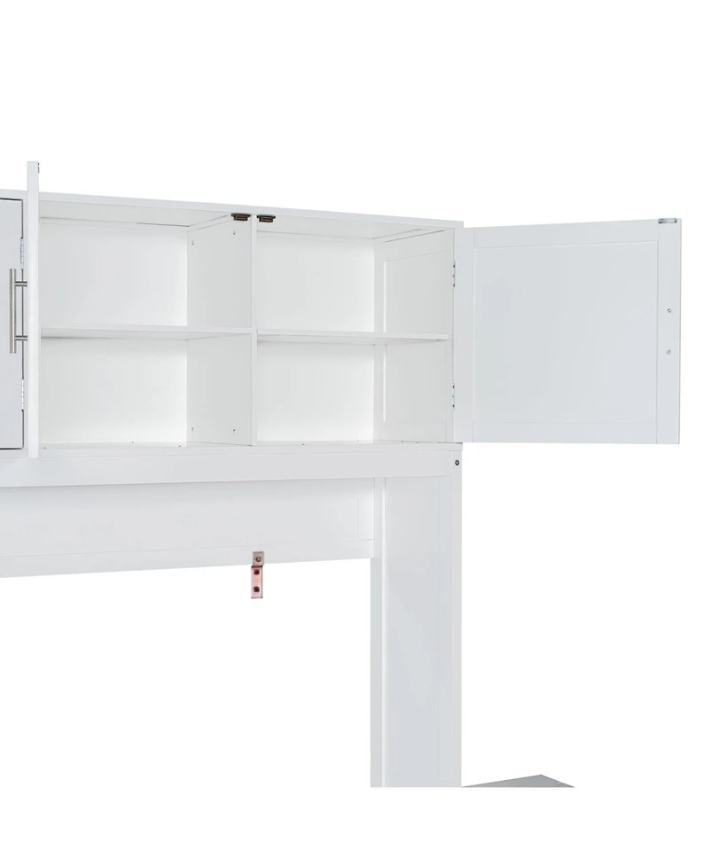 Streamdale Furniture Queen Murphy Bed with Desk & Storage - White