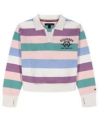 Tommy Hilfiger Girls' 7-16 Multi Stripe Johnny Collar Sweater