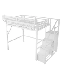 Streamdale Furniture Full Loft Bed with Stairs, Storage, & Wardrobe