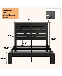 Streamdale Furniture Full Wood Platform Bed Frame, Noise Free, Easy Assembly, Under Bed Storage