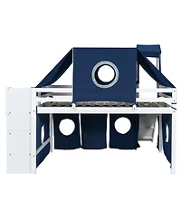 Streamdale Furniture Full Loft Bed with Tent and Tower
