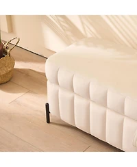 Streamdale Furniture Beige Velvet Storage Bench - 49" Wide