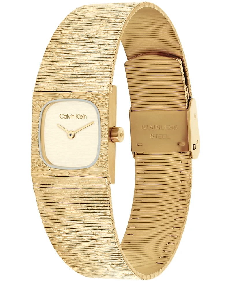 Calvin Klein Women's Sophisticated Gold Tone Stainless Steel Bracelet Watch, 20mm