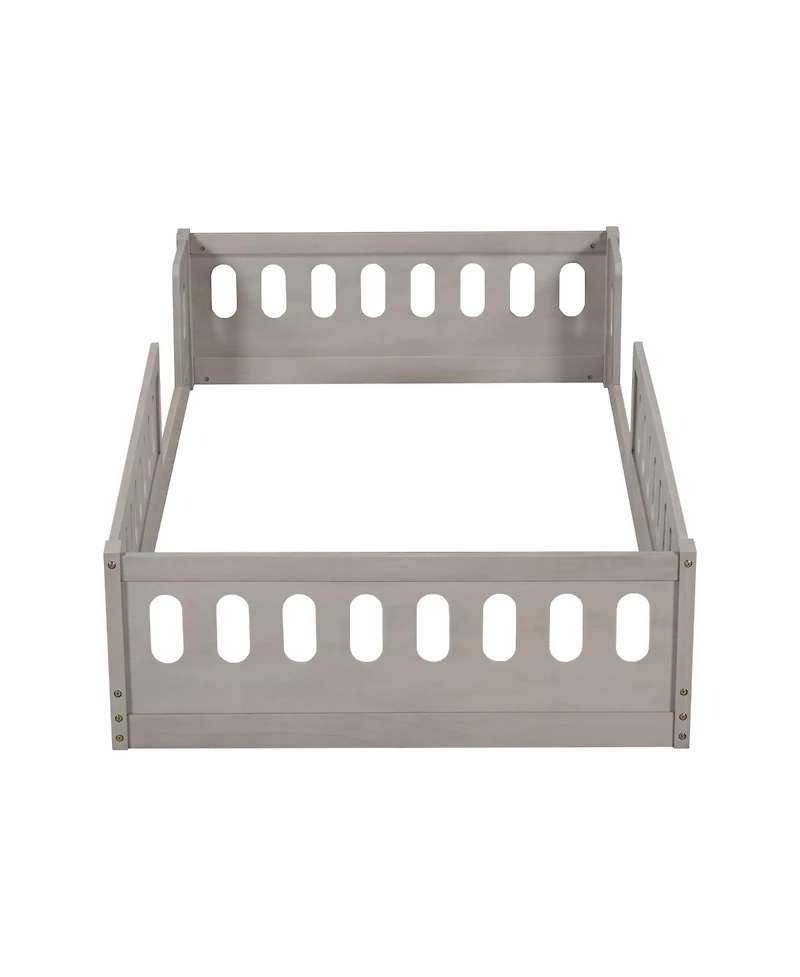 Streamdale Furniture Twin Platform Bed with Guardrail (Natural)