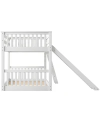 Streamdale Furniture Twin over Twin Wood Convertible Slide and Ladder Bunk Bed