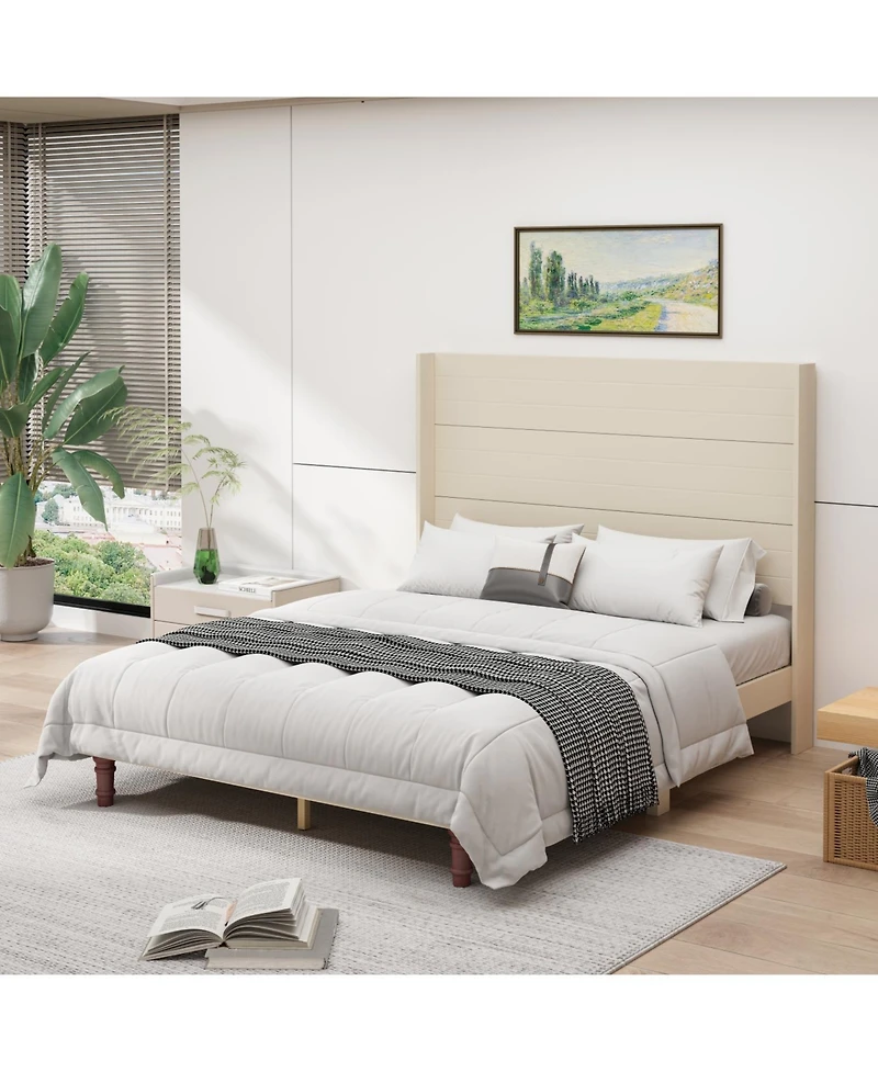 Streamdale Furniture Elegant High Headboard Queen Bed