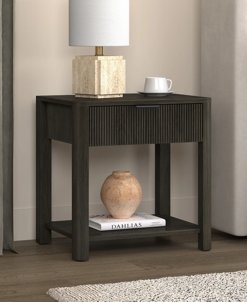 Hudson & Canal Pomona 24" Wide Rectangular Fluted Nightstand