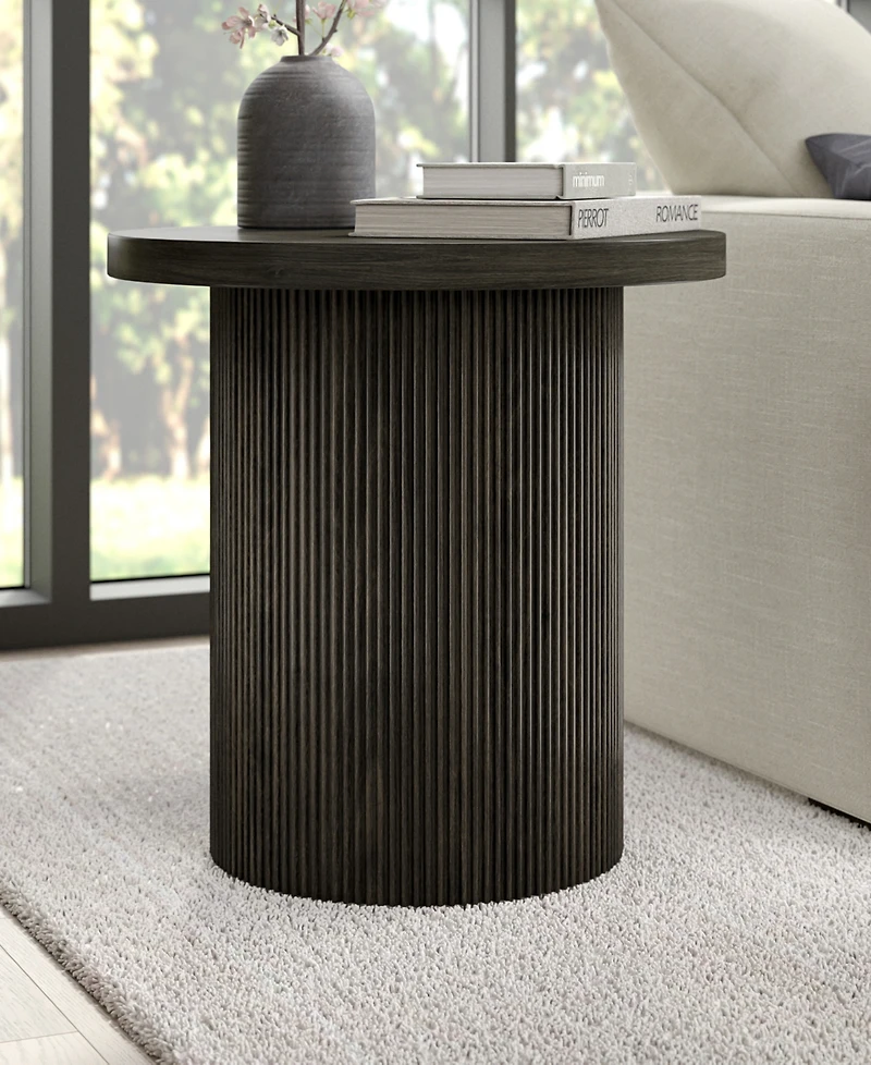 Hudson & Canal Isa 22" Wide Round Fluted Side Table