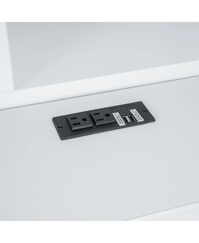 Streamdale Furniture Wood Platform Bed with Multi-storage Headboard, Usb and Drawers