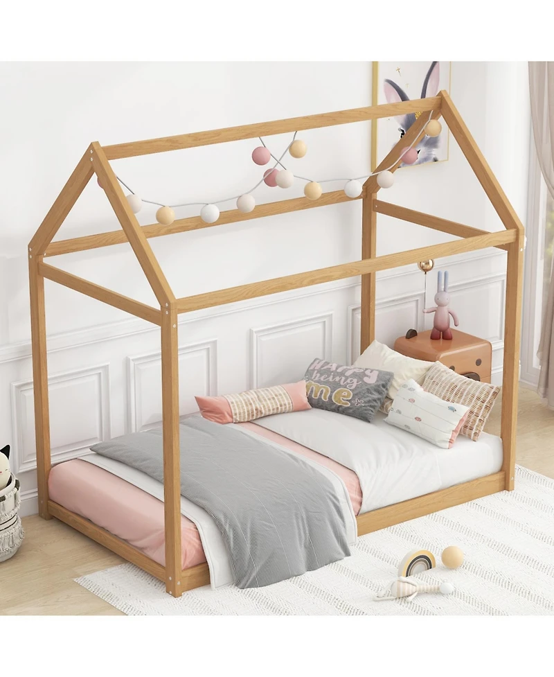 Streamdale Furniture + Twin Size + Wood + House Design + Bed