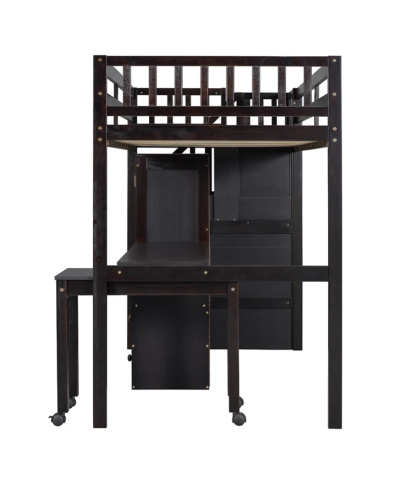 Streamdale Furniture Twin Loft Bed with Stairs & Storage