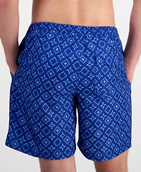 Club Room Men's Rustic Geo 7" Swim Trunks, Macy's Exclusive