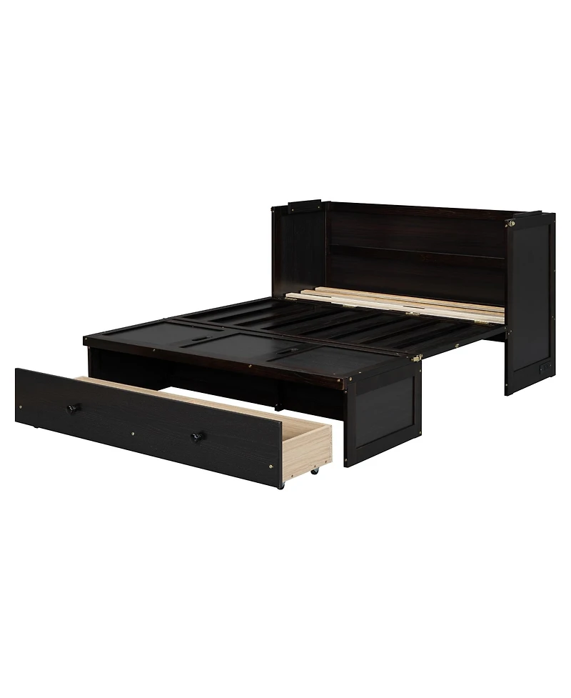 Streamdale Furniture Full Murphy Bed with Usb Port and a Large Drawer