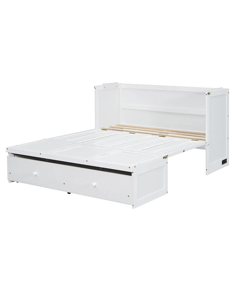 Streamdale Furniture Full Murphy Bed with Usb Port and a Large Drawer