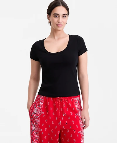On 34th Women's Scoop-Neck Layering T-Shirt, Macy's Exclusive