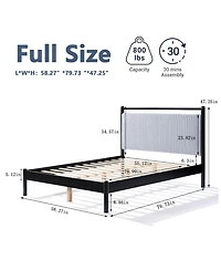 Streamdale Furniture Wood Bed Frame with Headboard Frame
