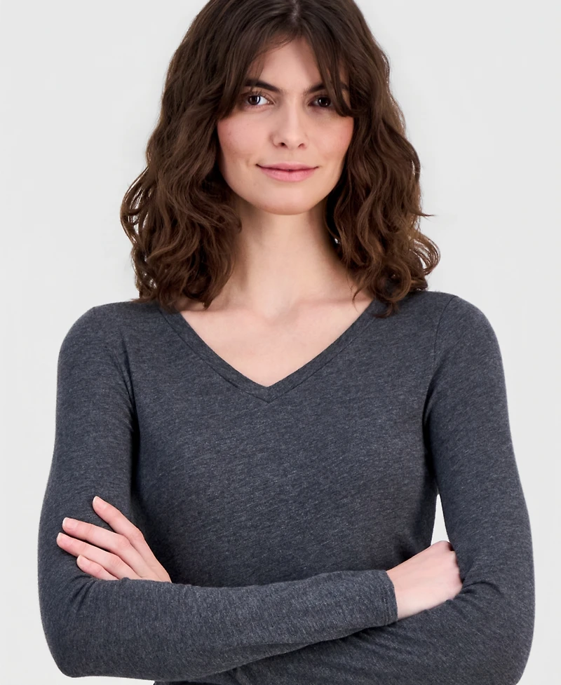 Eileen Fisher Women's V-Neck Long-Sleeve Top