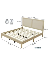 Streamdale Furniture Solid Wood Platform King Bed With