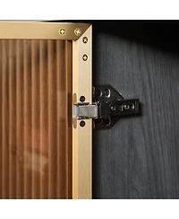 Streamdale Furniture 64" Wavy Tv Cabinet with Tempered Glass Door