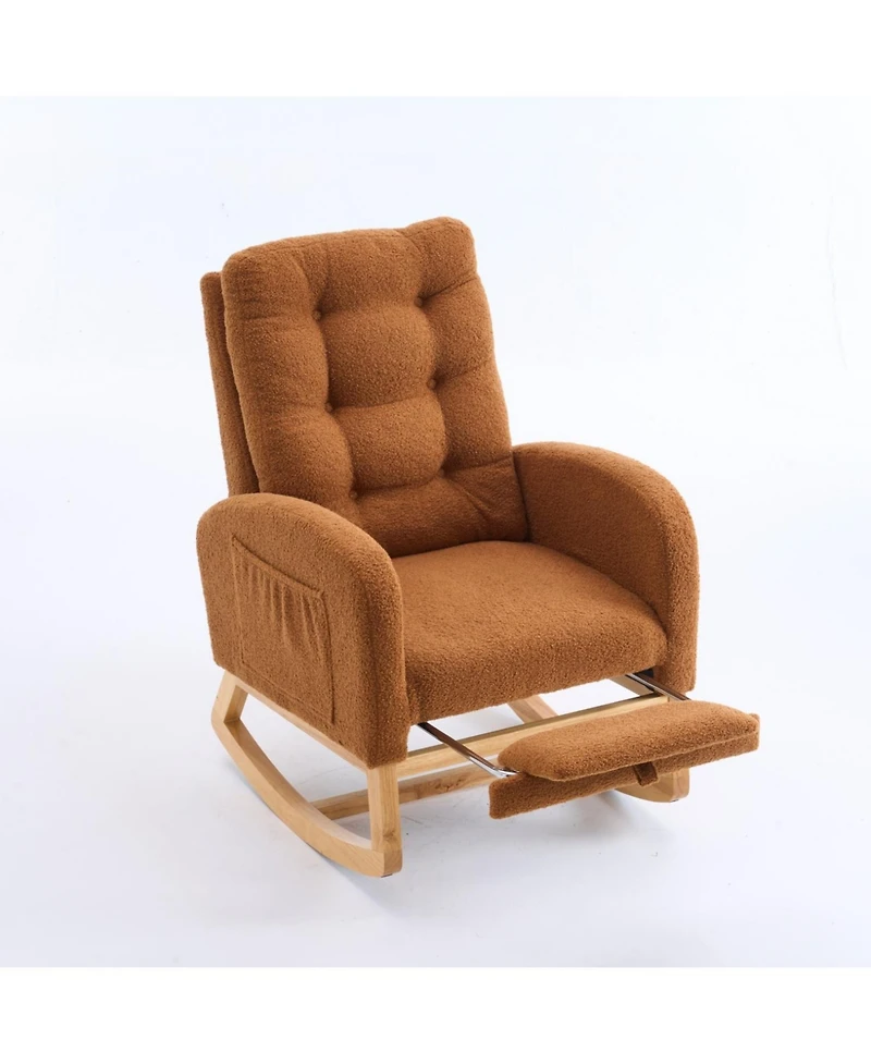 Streamdale Furniture Caramel Rocking Chair with Footrest