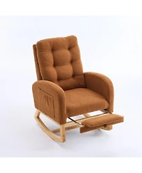 Streamdale Furniture Caramel Rocking Chair with Footrest