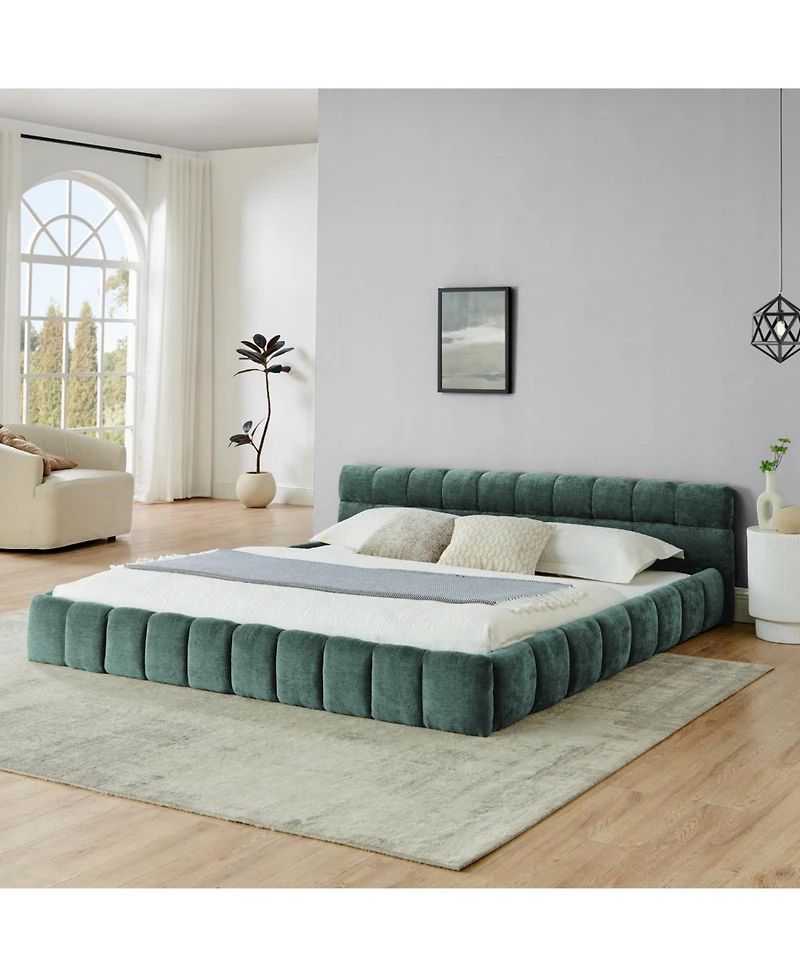 Streamdale Furniture King Upholstered Platform Bed Frame
