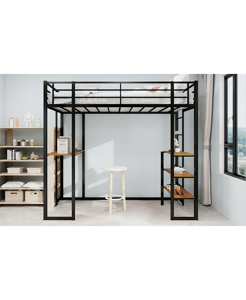 Streamdale Furniture + Multi-Piece Set + Iron + L-Shaped Desk & Stairs + Bed