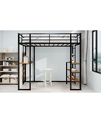 Streamdale Furniture + Multi-Piece Set + Iron + L-Shaped Desk & Stairs + Bed