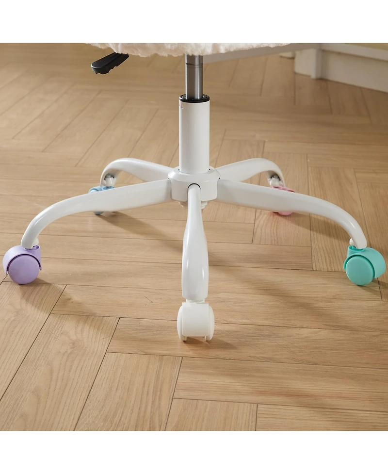 Streamdale Furniture Ivory Faux Rabbit Fur Office Chair