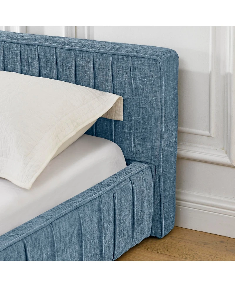 Streamdale Furniture Queen Upholstered Platform Bed Frame with Headboard