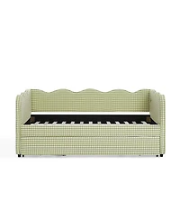 Streamdale Furniture Cozy Daybed with Trundle, Usb Port, Linen.