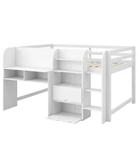 Streamdale Furniture Streamdale Low Loft Bed with Desk, Storage, Bookcase & Whiteboard