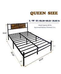 Streamdale Furniture Queen Victorian Bed Frame, Under Bed Storage, No Box Spring
