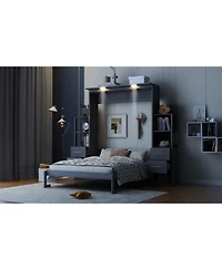 Streamdale Furniture Murphy Bed with Shelves, Drawers & Lights