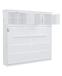 Streamdale Furniture Queen Size Murphy Bed Wall Bed with Top Cabinets